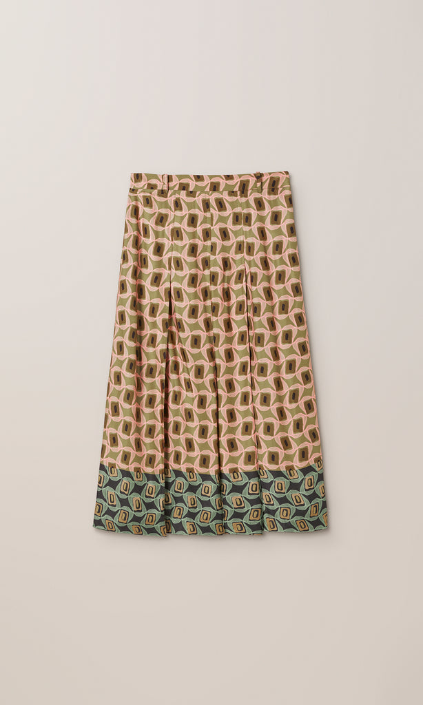Primrose Pleated Skirt Olive