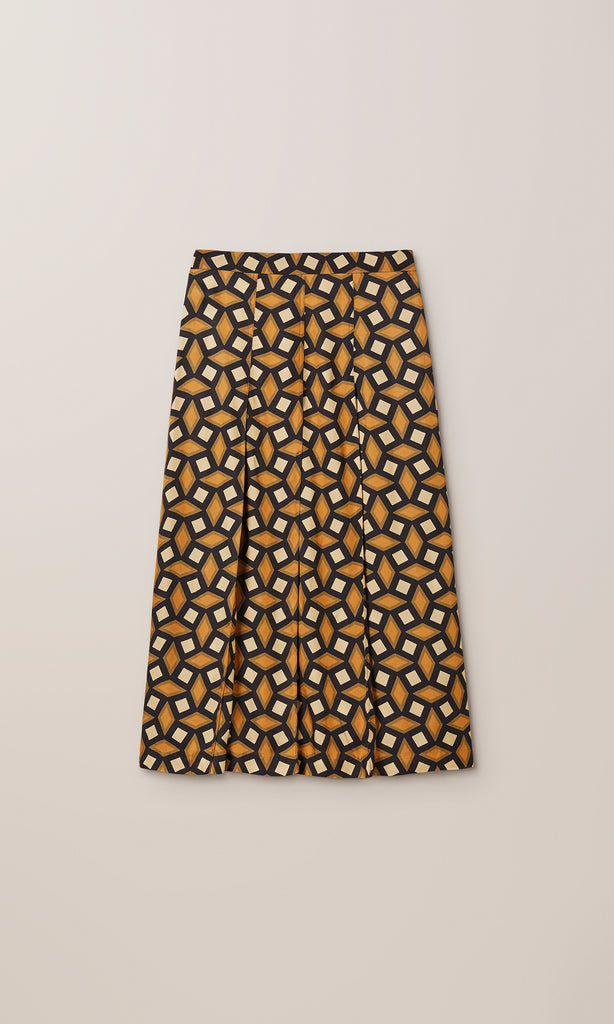 Talia Pleat Skirt Cinnamon