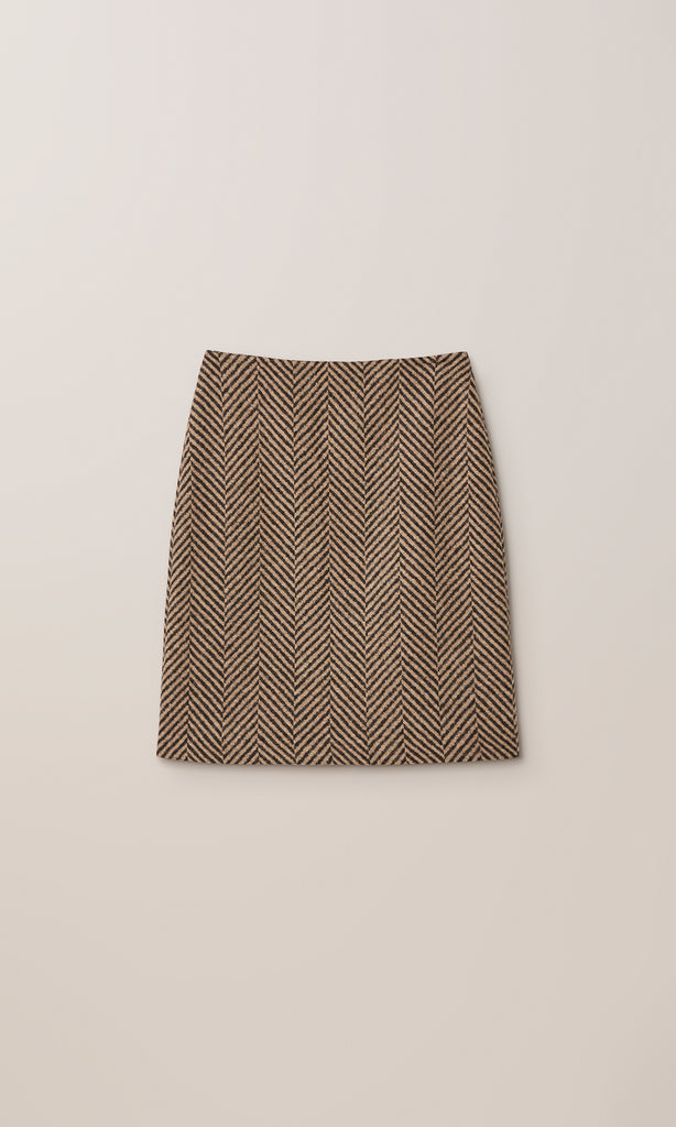 Chevrone Skirt Camel