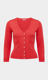Emilia Red Cardigan Knit Cardigan Women Knitted Sweater Knit Tops red Top knit sweater knitted top knitted cardigan cropped cardigan womens cardigan work top