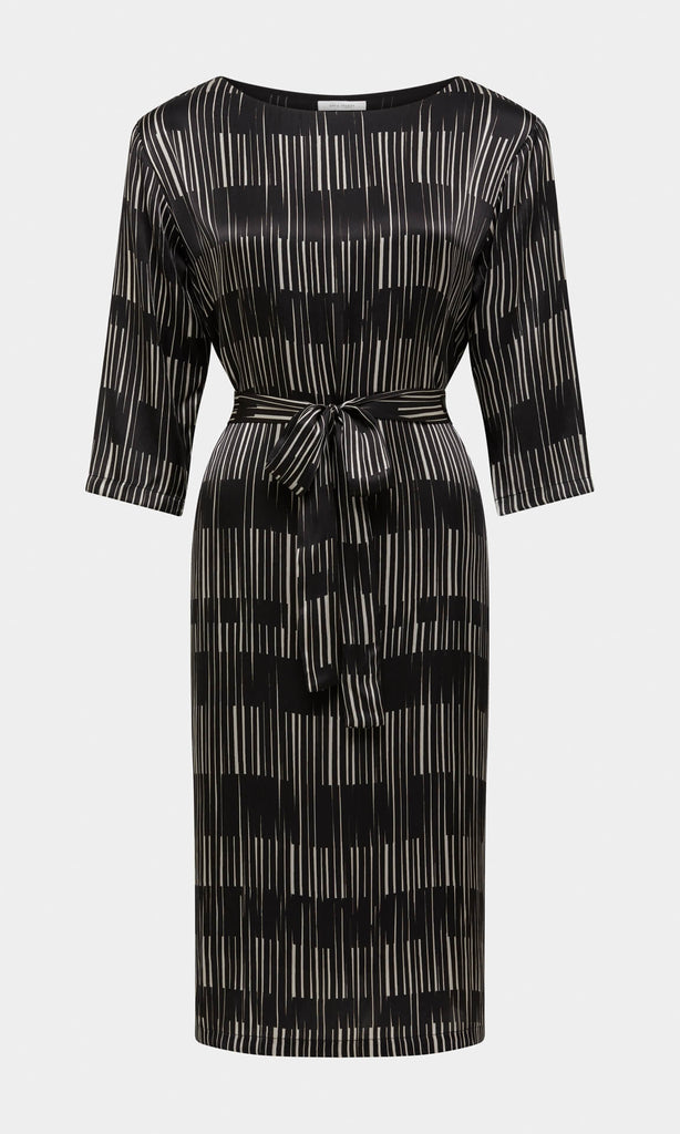 Emmet Shift Dress Midi Dress women's work dresses Australia Satin dress silk dress Black and White Dress long sleeve dress black dress work dress