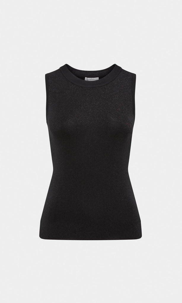 Flint Womens Tank Top Knit Top Black Top glitter top sparkle top knitted top sleeveless top cami top summer top work top