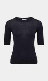 Hosie Crew Neck Jumper Knit Tops Navy Blue Top Knit Top t shirt navy top work top womens workwear knit sweater knitted top