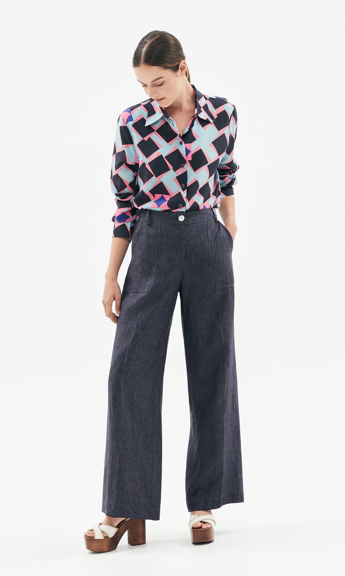 Nimes Wide Leg Pant Denim