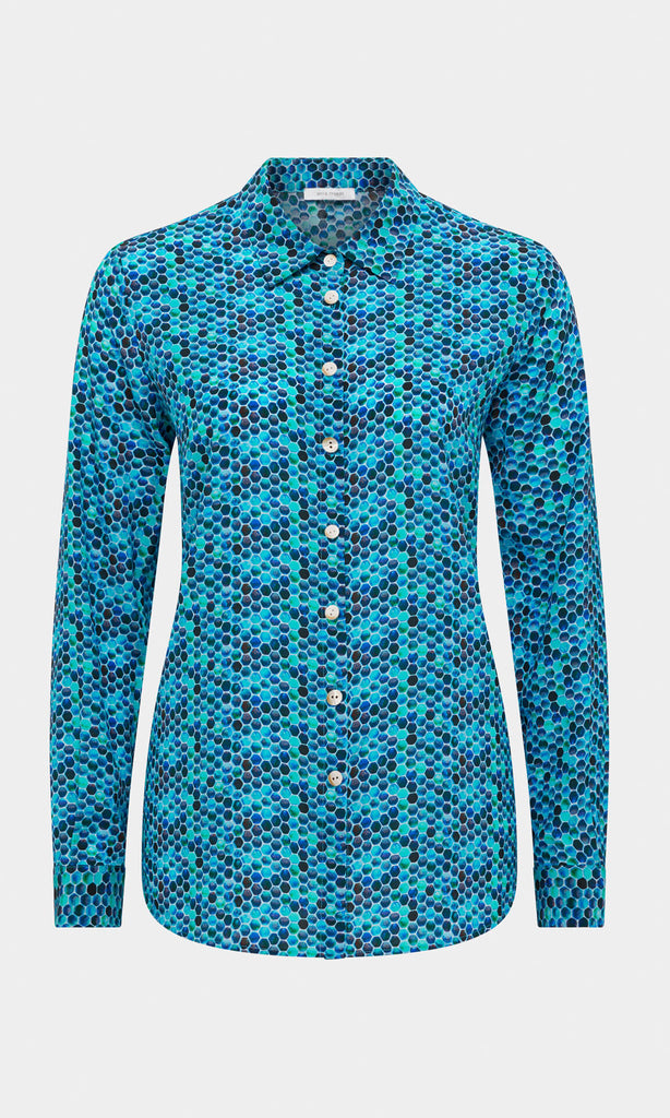 Pentti Blue Shirt Womens Button up Shirts Long Sleeve Tops Women designer blouse Work shirt work tops women silk shirt blue top long sleeve shirt collared shirt work blouse