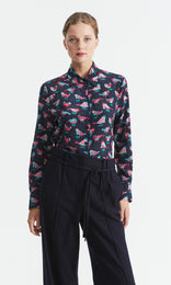 Sylvie Shirt Navy/Bordeaux