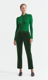 Erskine Ex Fine Merino LS Polo Green