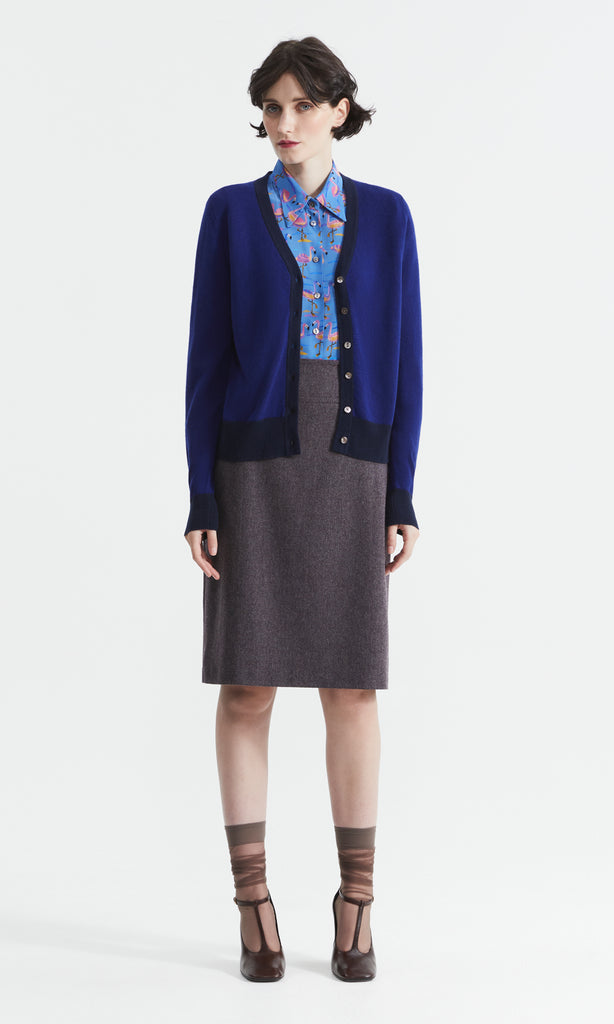 Oban Wool Cash Vee Cardi Regal