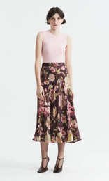 Oban Wool Cash Slvless  Pink Orchid