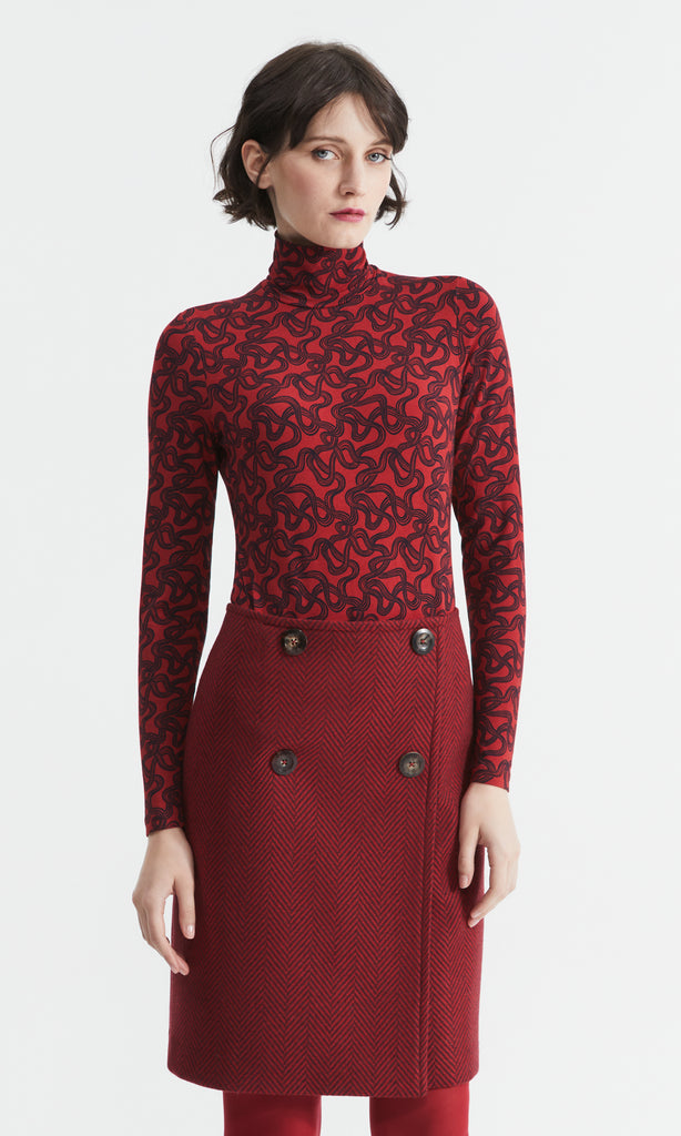 Jasmine Rollneck Red/Navy