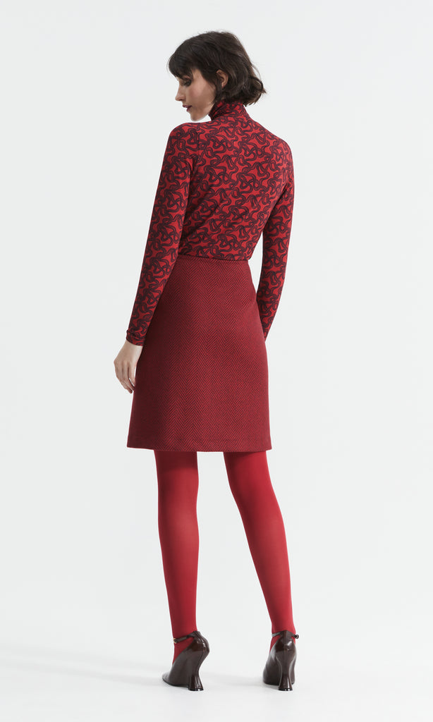 Jasmine Rollneck Red/Navy