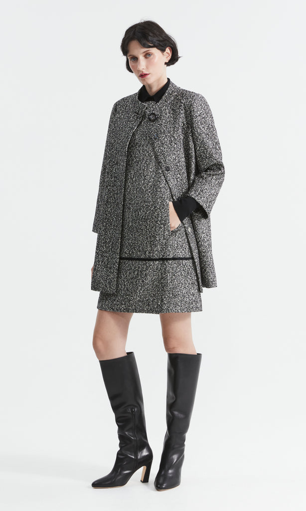 Sloane Coat Blk/White