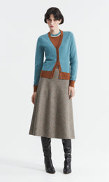 Oban Wool Cash Vee Cardi Myrtle