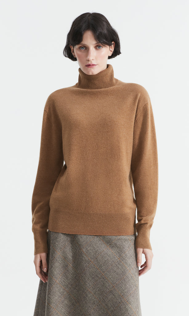 Stirling LS Cashmere Roll Neck Haystack