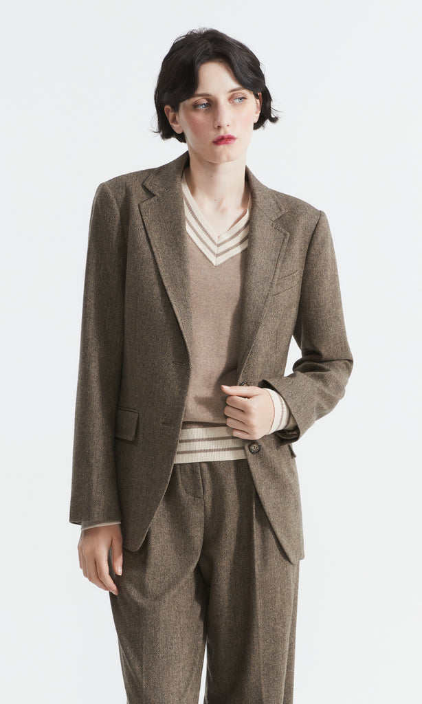 Manon Blazer Charcoal/Camel