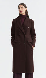 Strada Double Breasted Coat Bordeaux