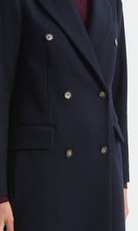 Strada Double Breasted Coat Navy