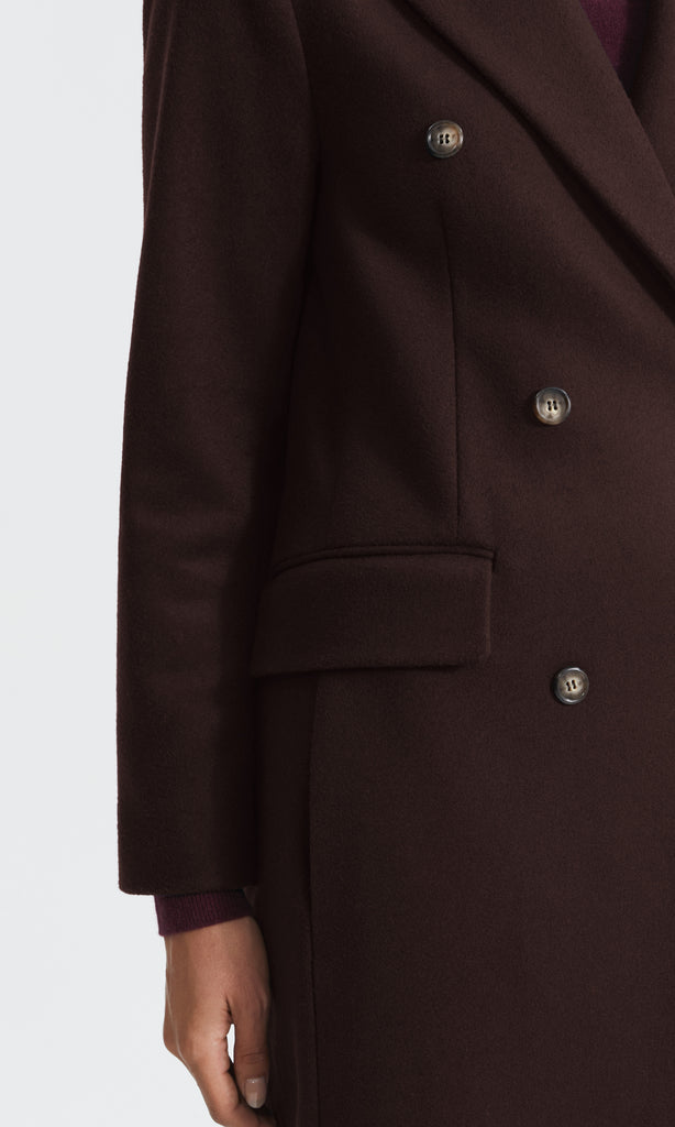 Strada Double Breasted Coat Bordeaux