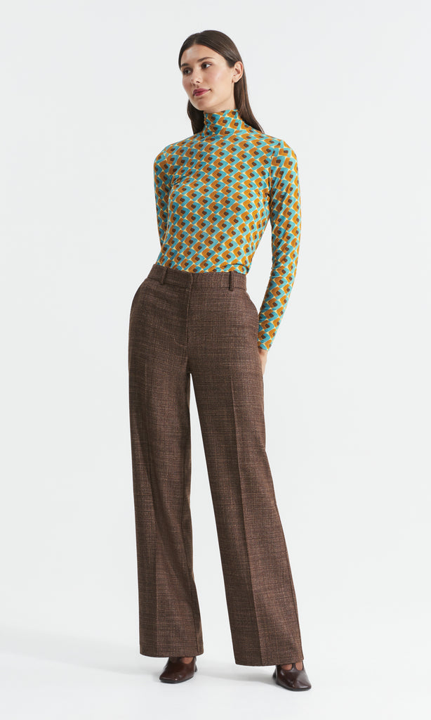 Sigrid Rollneck Turquoise/Caramel