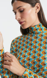 Sigrid Rollneck Turquoise/Caramel