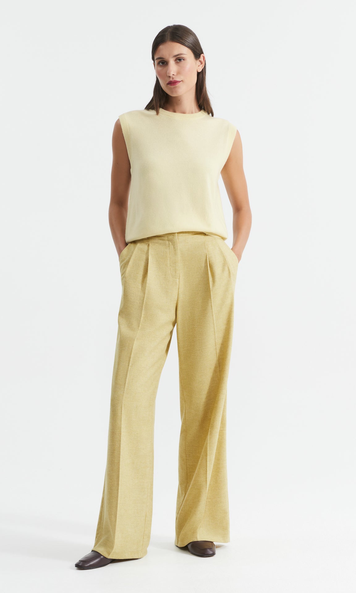 Stirling Cashmere Slvless  Lemonade