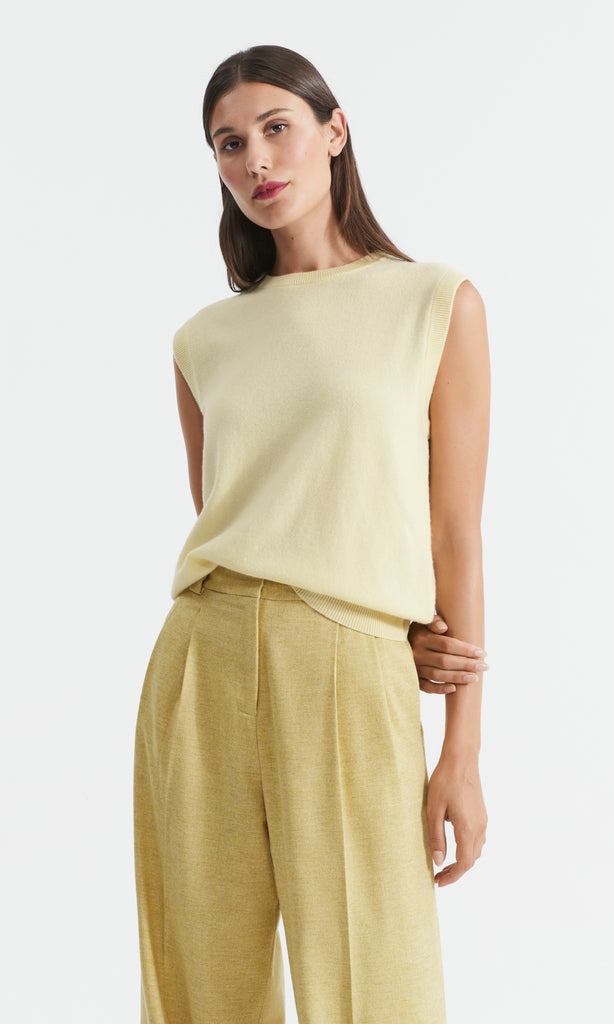 Stirling Cashmere Slvless  Lemonade