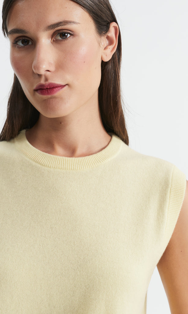 Stirling Cashmere Slvless  Lemonade