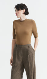 Nairn Fine Merino SS Crew Camel/Mocha