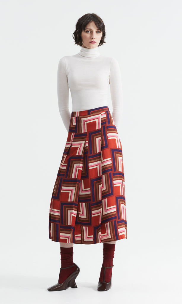 Hana Pleated Skirt  Sangria