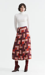 Hana Pleated Skirt  Sangria