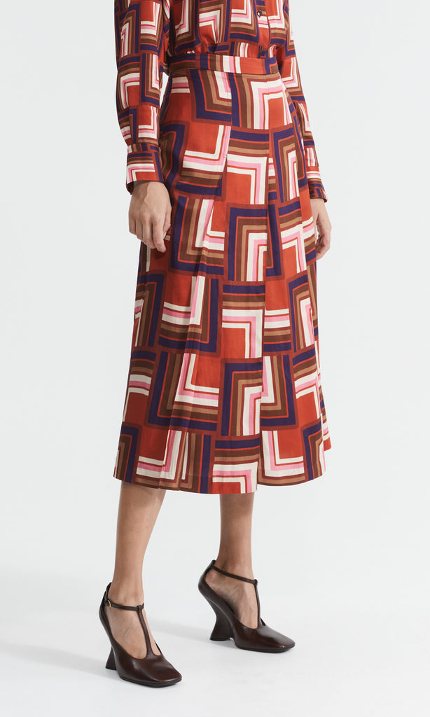 Hana Pleated Skirt  Sangria