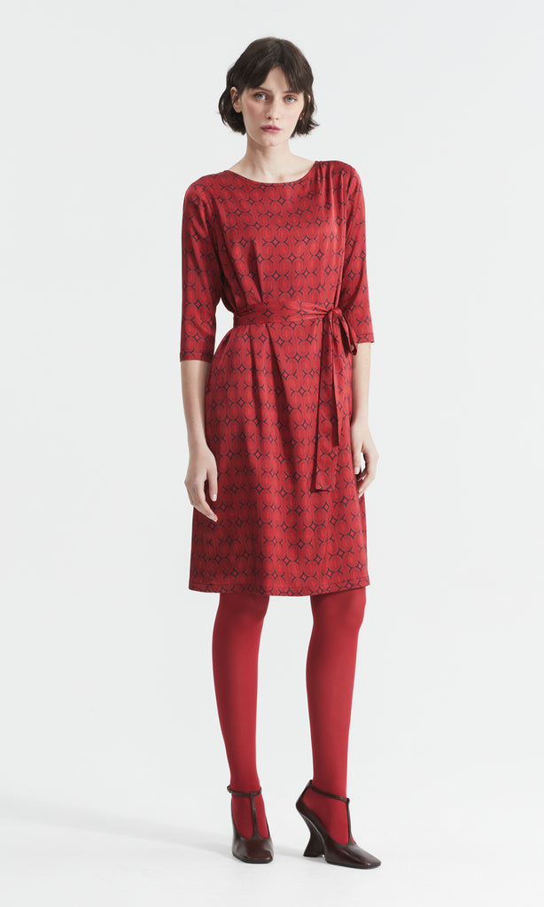 Maya Dress Red/Navy