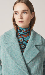 Portman Dble Breasted Coat  Aqua