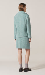 Portman Dble Breasted Coat  Aqua