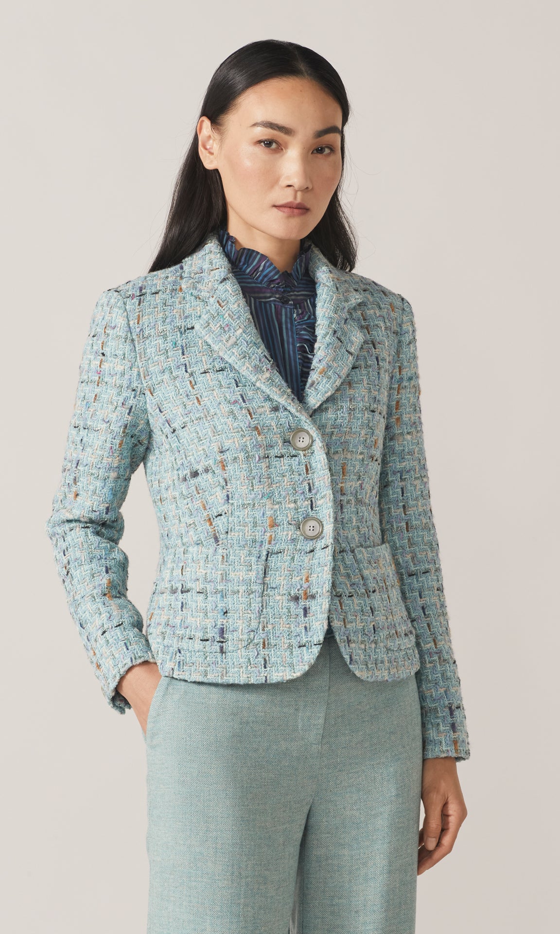 Carlisle Tweed Blazer Aqua