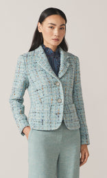 Carlisle Tweed Blazer Aqua