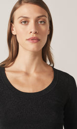 Adelphi Lurex LS Crew Black