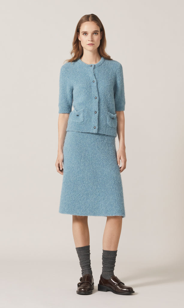 Orla Alpaca Crew Cardigan Teal