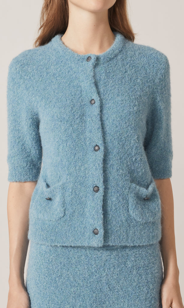 Orla Alpaca Crew Cardigan Teal