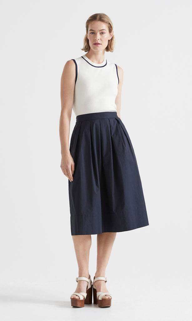 Parigi Pleated Skirt Navy