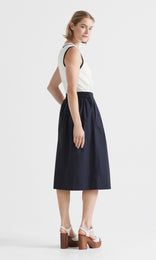 Parigi Pleated Skirt Navy