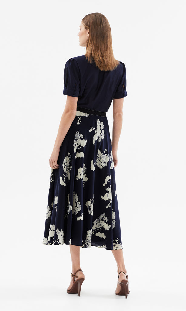 Salina Midi Skirt Navy/Creme