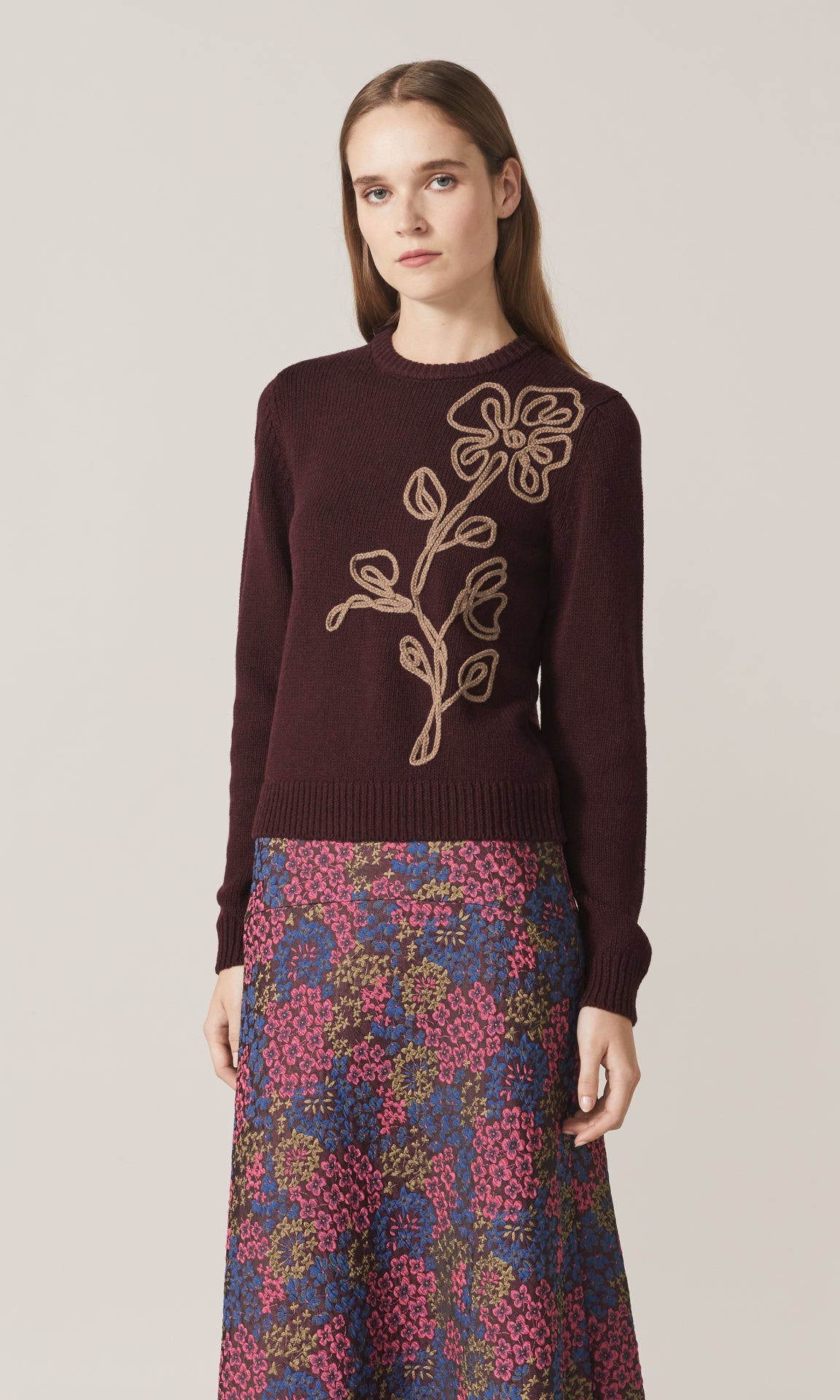 Arabella Floral Applique Knit Aoud