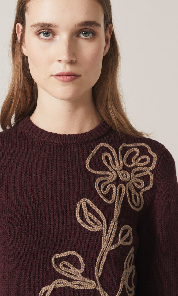 Arabella Floral Applique Knit Aoud