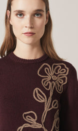Arabella Floral Applique Knit Aoud
