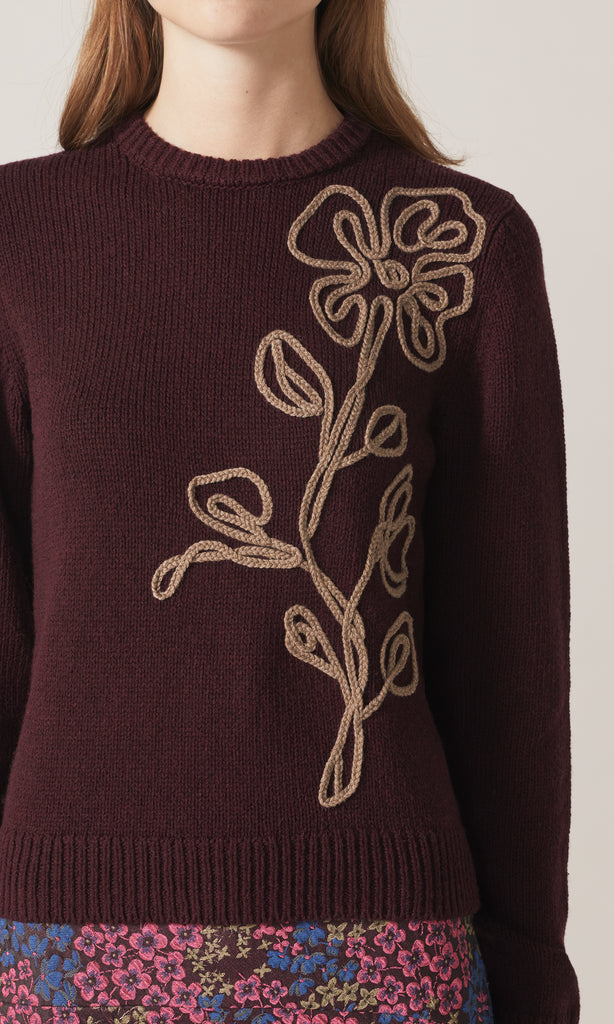 Arabella Floral Applique Knit Aoud