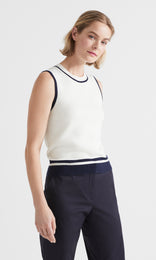 Florent Tank Off White/Navy/Poppy
