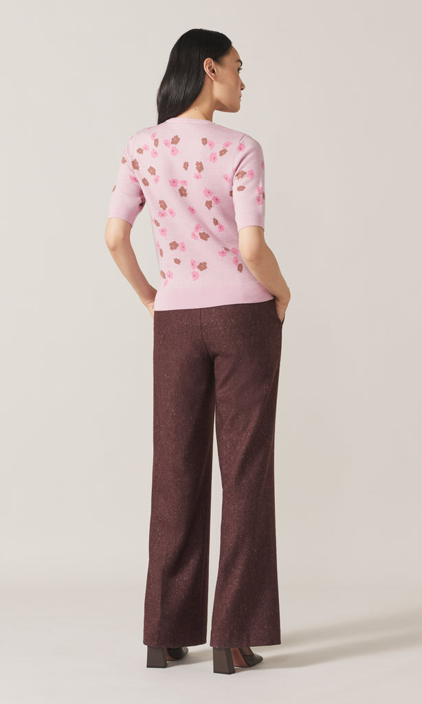 Fisher Floral Jacquard Crew Pink