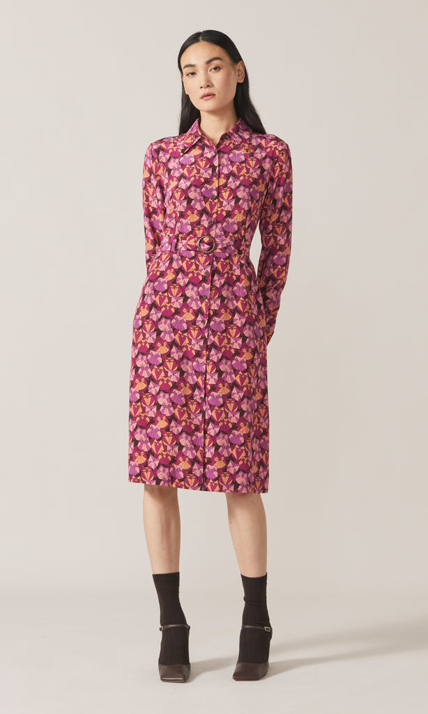 Cadre Shirt Dress Magenta