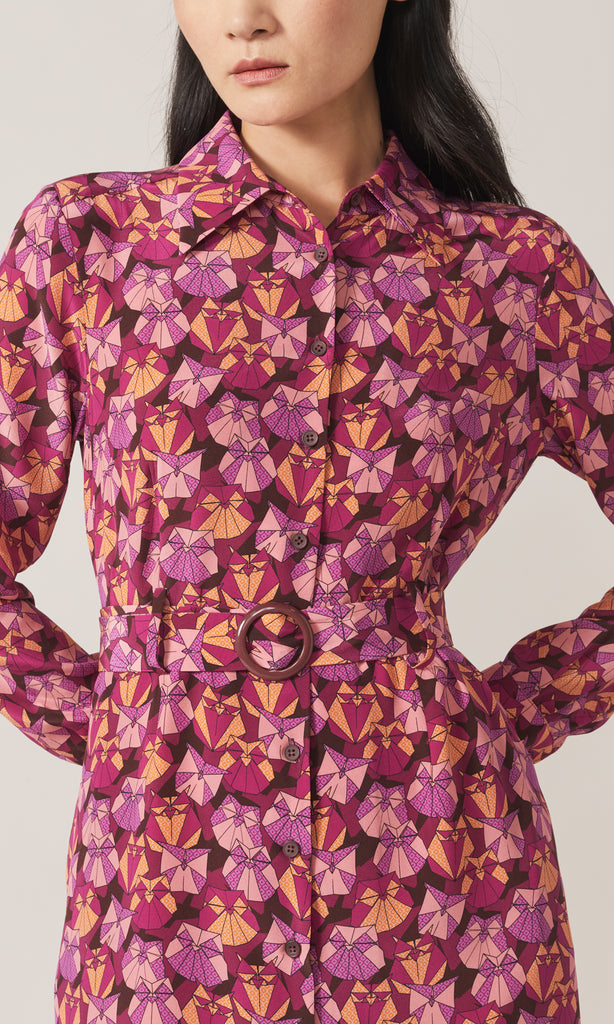 Cadre Shirt Dress Magenta
